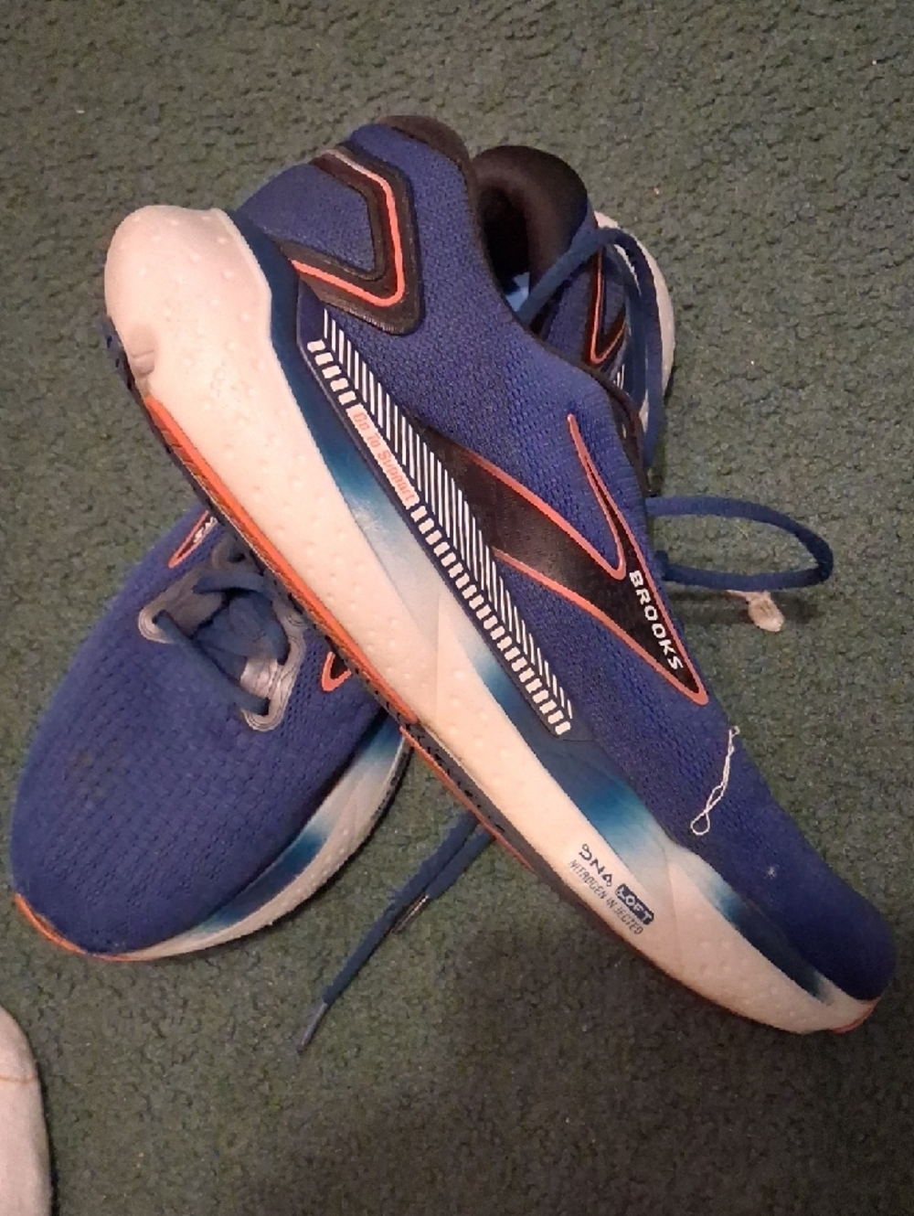 Brooks Running Sneakers in Blue with Orange Highlights